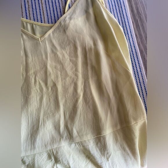 Vince Midi Dress Womens Size XS Solid Yellow Sleeveless Straps Double Dress - Picture 12 of 16